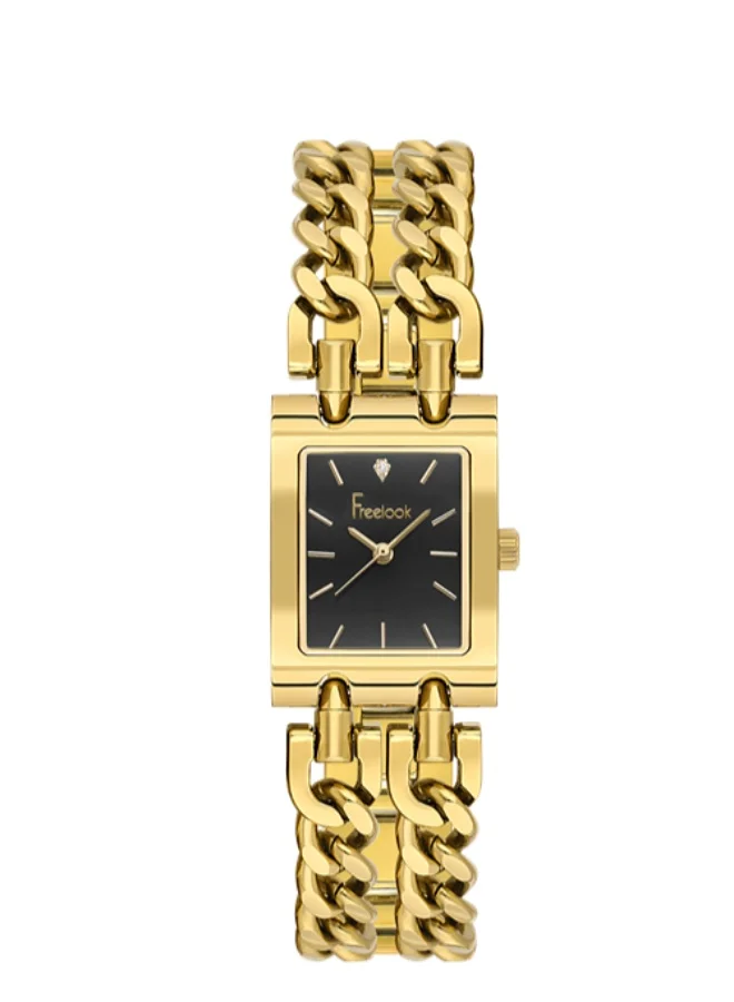Freelook Paris Freelook - Jolie Women's Watch | Steel Case | Stainless Steel Band | Black & Rectangle Dial | Analog | Japanese Quartz | Mineral Glass | Premium Luxury Watch | Ideal Gift | Water Resistant 50 Meters