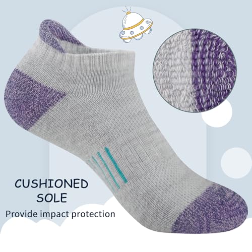 Comfoex Girls Socks Ankle Athletic Socks For Kids 4-6 6-8 8-10 Years Old Short Socks With Cushioned Sole 8 Pairs - Image 4