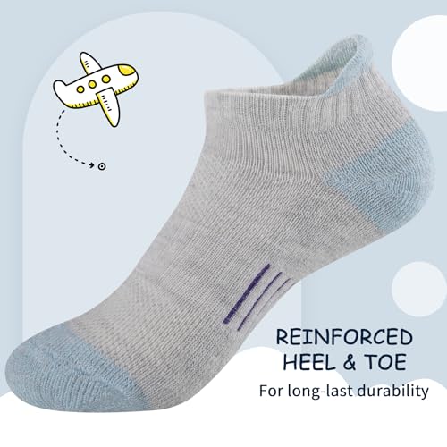 Comfoex Girls Socks Ankle Athletic Socks For Kids 4-6 6-8 8-10 Years Old Short Socks With Cushioned Sole 8 Pairs - Image 3