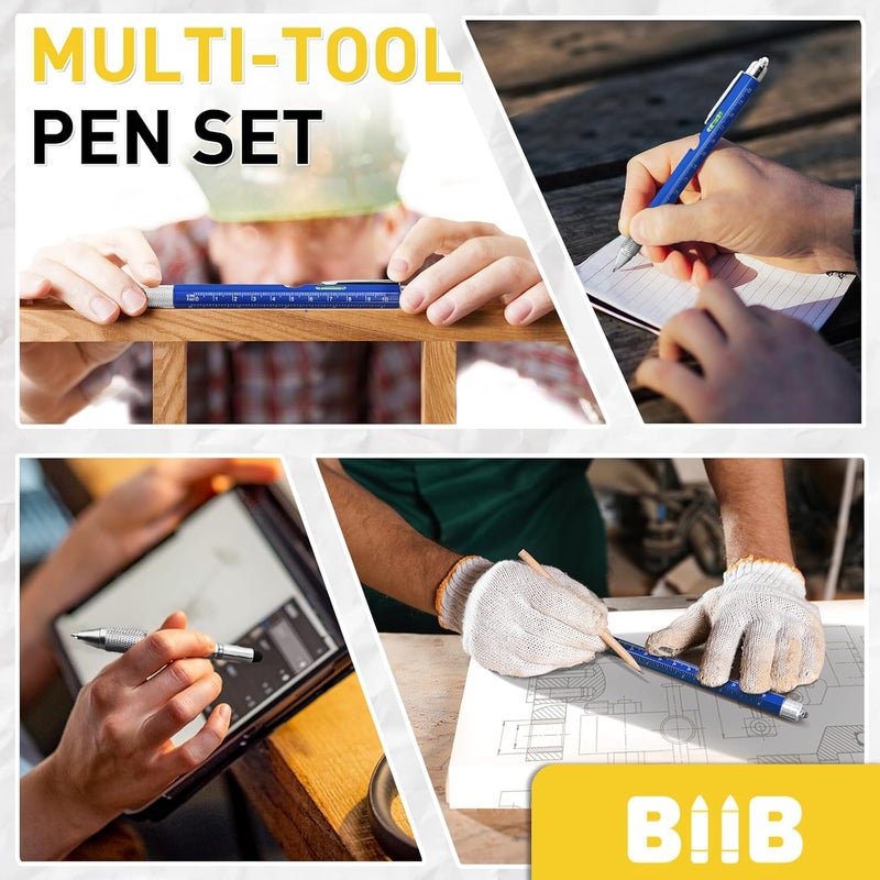BIIB Valentines Gifts for Men 9 in 1 Multitool Pen, Mens Gifts for Dad Him Husband Boyfriend, Dad Gifts from Daughter, Gifts for Men Who Have Everything, Cool Tools - Image 2
