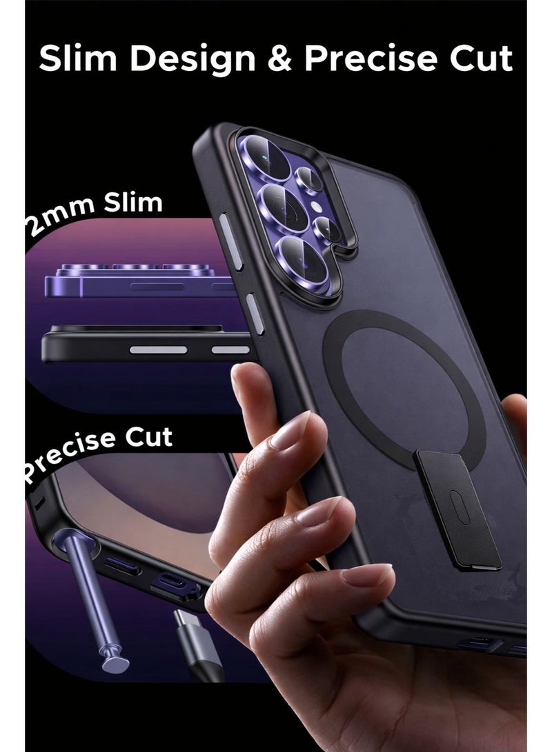 Reebux Samsung Galaxy S26 Ultra Magnetic Case with Stand, Shockproof Bumper, Translucent Matte Back, Strong MagSafe Compatibility, Drop Protection Cover - Image 4