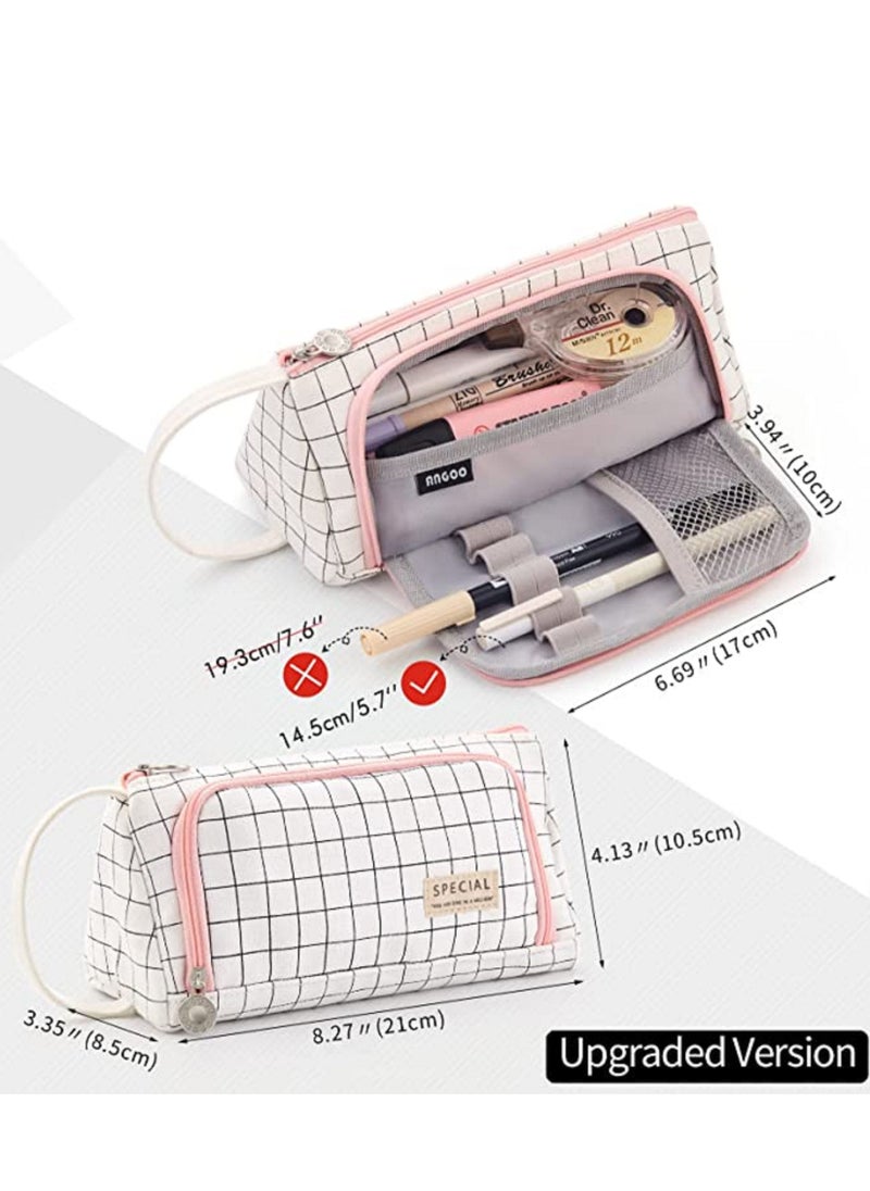 Beauenty - Stationery Bag Holder Canvas Storage Pouch Marker Pen Pencil Case For Middle High School Office College Student - Image 1