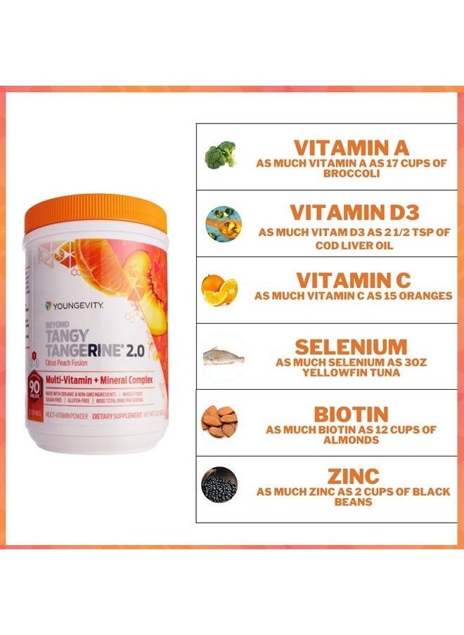 youngevity - Beyond Tangy Tangerine 2.0 Citrus Peach Fusion Multi-Vitamin & Mineral Complex - Made with Natural & Whole Foods | 8,000 ORAC - Image 1