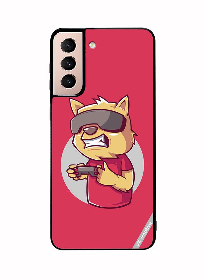 VR CREATIVE Protective Case Cover For Samsung Galaxy S21 5G Gamer Cat Design Multicolour - Image 1