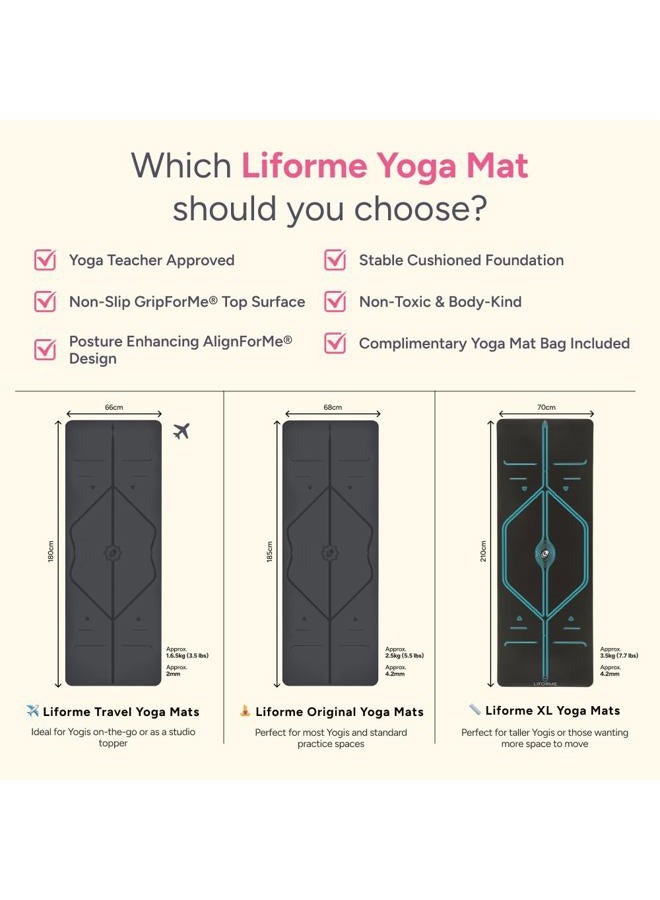 LIFORME Year of The Pig Yoga mat – Patented Alignment System, Warrior-Like Grip, Non-Slip, Eco-Friendly, Biodegradable, Sweat-Resistant, Long, Wide and Thick for Comfort– Special Edition Pig - Red - Image 5