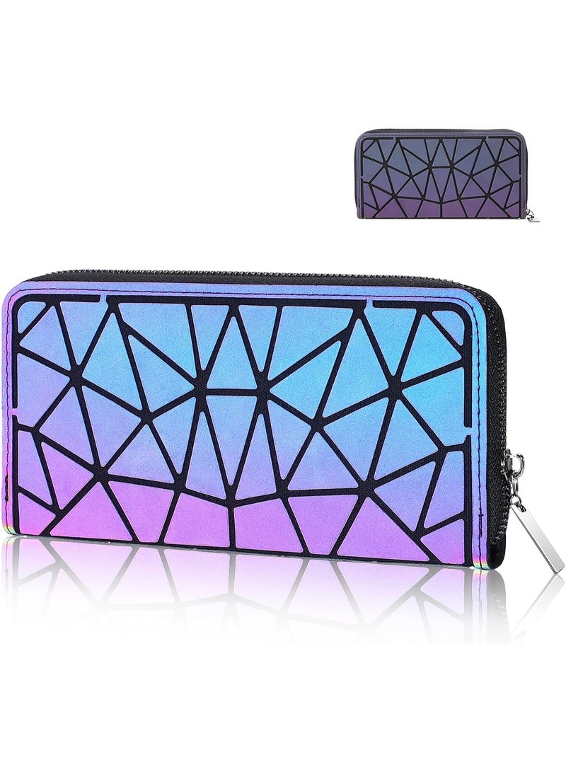 Women’s Wallet with Single Zipper – Modern 3D Geometric Design - Image 1