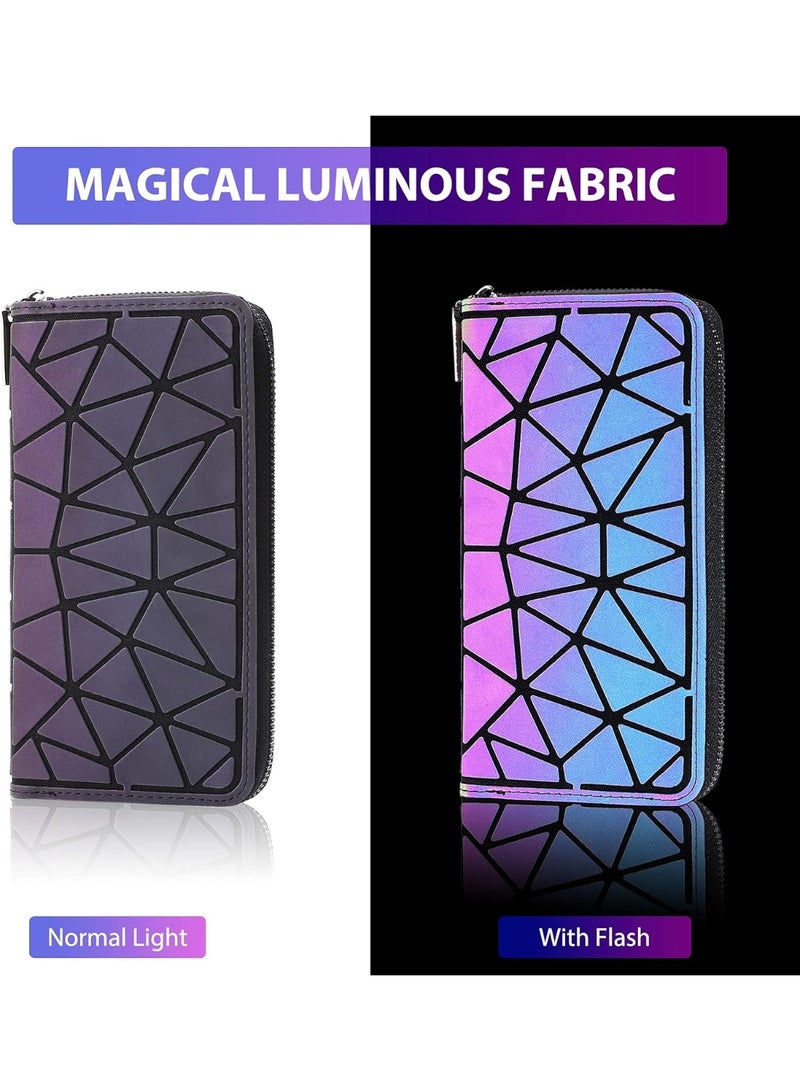 Women’s Wallet with Single Zipper – Modern 3D Geometric Design - Image 4