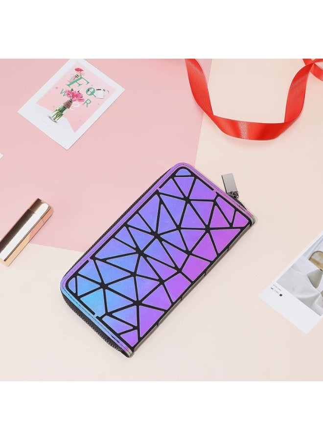 Women’s Wallet with Single Zipper – Modern 3D Geometric Design - Image 3