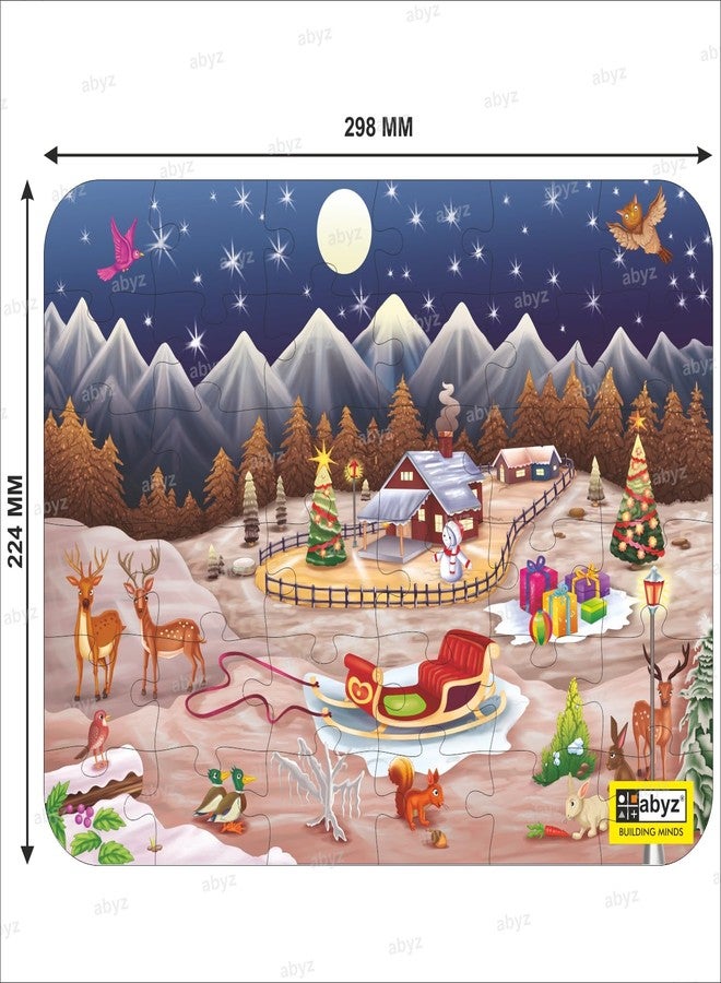 ABYZ Wooden Jigsaw Puzzle – Christmas Playset for Fun Educational & Little Explorers, 36-Pieces Pack of 2 Fun Games with Multicolor | Birthday Gift for (4-6 Years) Age Kids. - Image 2