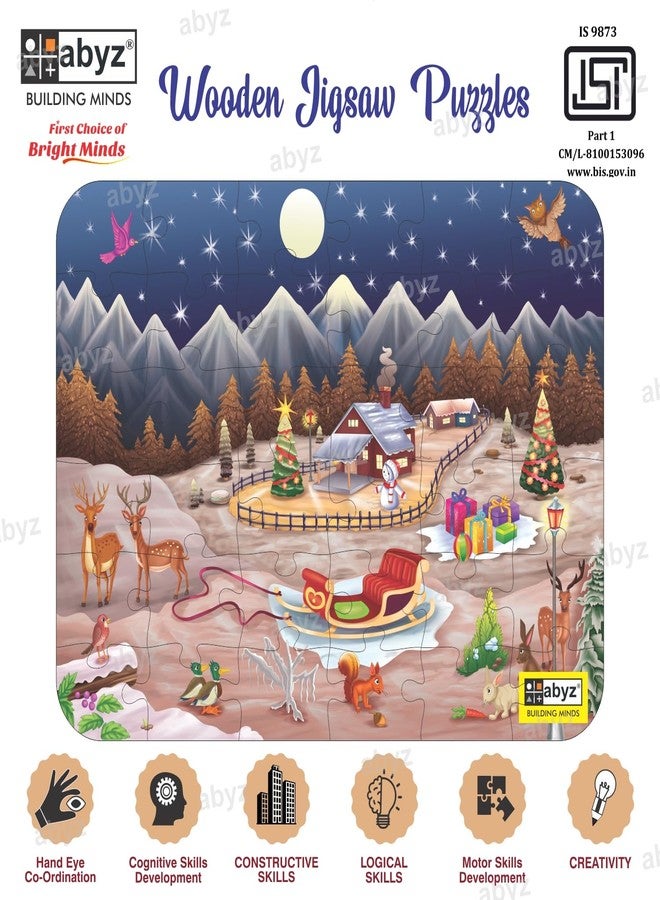 ABYZ Wooden Jigsaw Puzzle – Christmas Playset for Fun Educational & Little Explorers, 36-Pieces Pack of 2 Fun Games with Multicolor | Birthday Gift for (4-6 Years) Age Kids. - Image 3