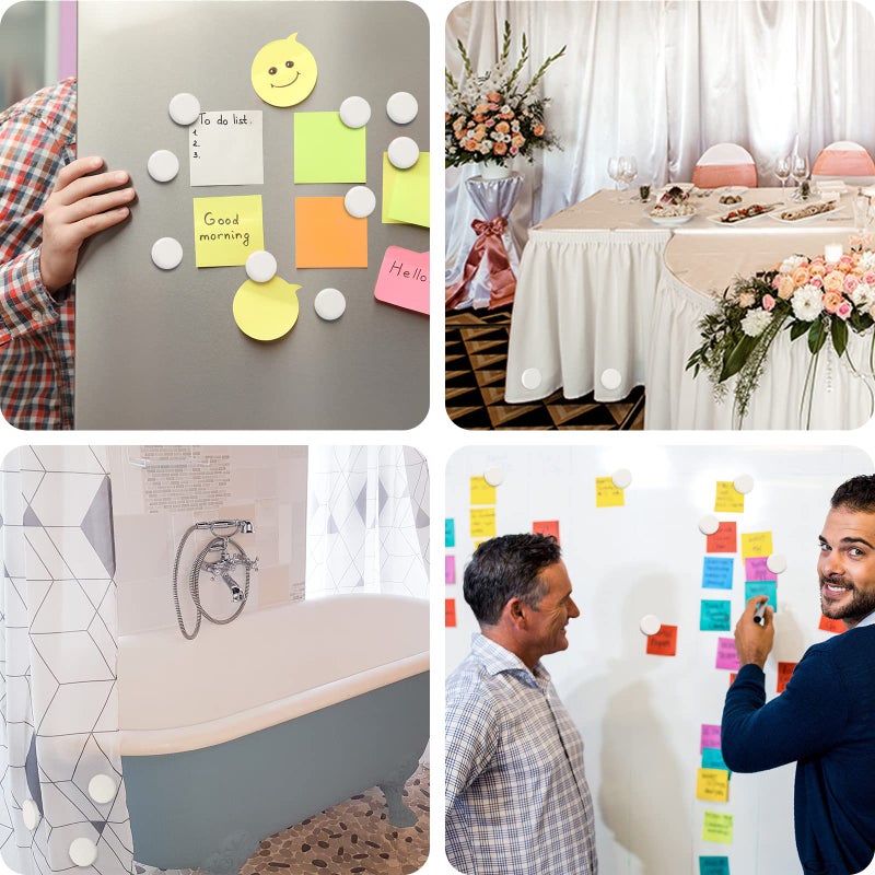 Jetec 6 Pairs Outdoor Curtain Weights Waterproof Magnetic Drapery Weights for Home Decor Bathroom, Shower, Liner, Flags Tablecloth to Stop Wind (White) - Image 4