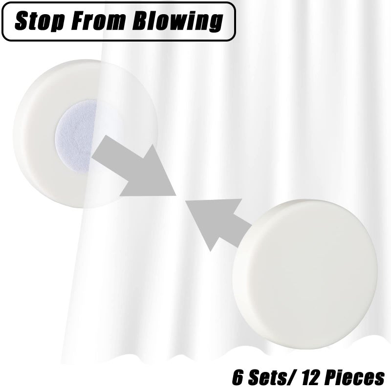 Jetec 6 Pairs Outdoor Curtain Weights Waterproof Magnetic Drapery Weights for Home Decor Bathroom, Shower, Liner, Flags Tablecloth to Stop Wind (White) - Image 5