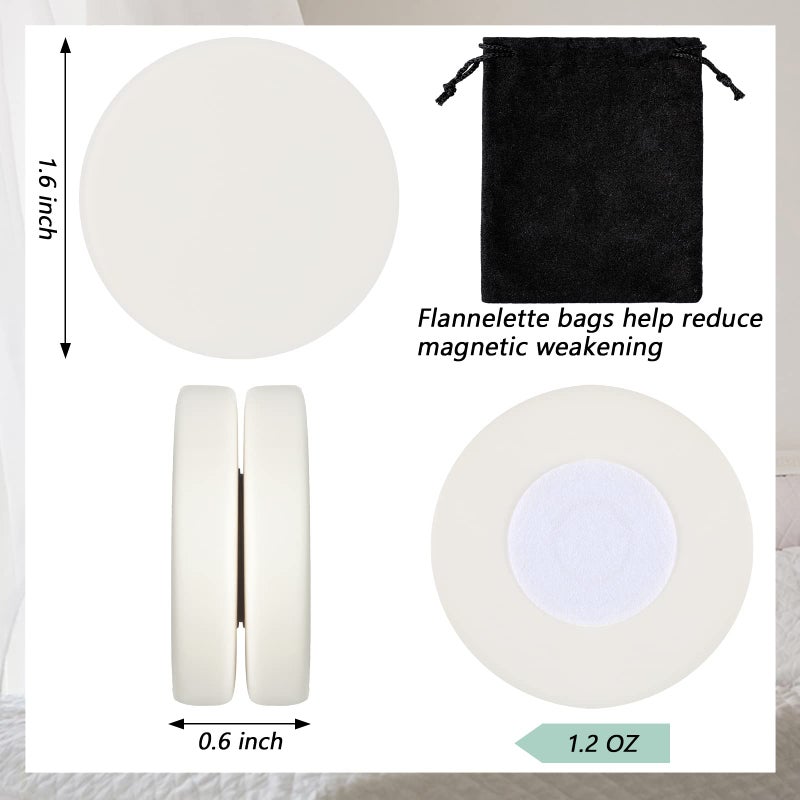 Jetec 6 Pairs Outdoor Curtain Weights Waterproof Magnetic Drapery Weights for Home Decor Bathroom, Shower, Liner, Flags Tablecloth to Stop Wind (White) - Image 3