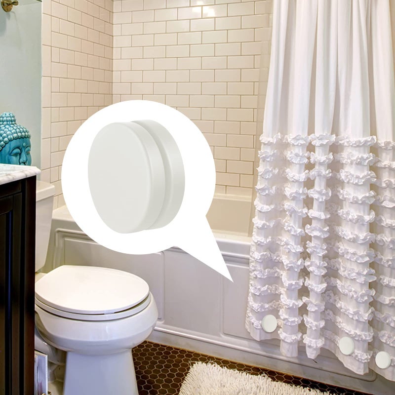 Jetec 6 Pairs Outdoor Curtain Weights Waterproof Magnetic Drapery Weights for Home Decor Bathroom, Shower, Liner, Flags Tablecloth to Stop Wind (White) - Image 2