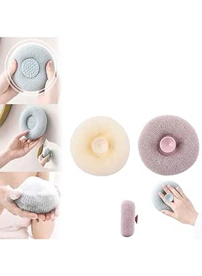 Bath Sponge Cleaning Brush, Super Soft Exfoliating Bath Sponge Cleaning Brush for Shower Women, Massage Bath Body Exfoliating Sponge for Adults Children and Pregnant Women (2PCS Random Color) - Image 1