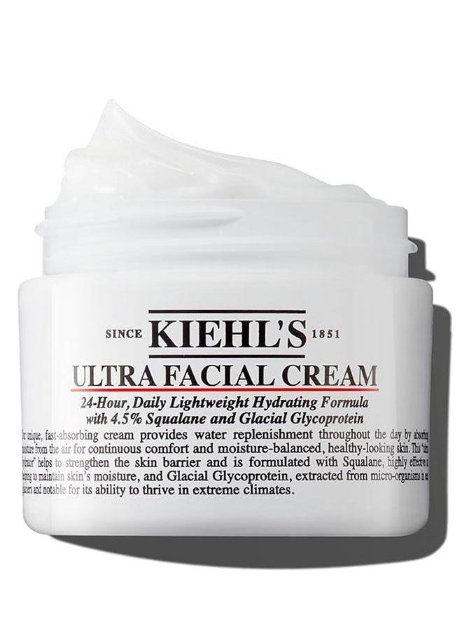 Kiehl's Ultra Facial Cream 125ml, 24 Hour, Daily Lightweight Hydrating Formula with Four Point Five Percent Squalane and Glacial Glycoprotein  - Image 1
