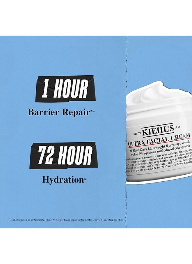 Kiehl's Ultra Facial Cream 125ml, 24 Hour, Daily Lightweight Hydrating Formula with Four Point Five Percent Squalane and Glacial Glycoprotein  - Image 4