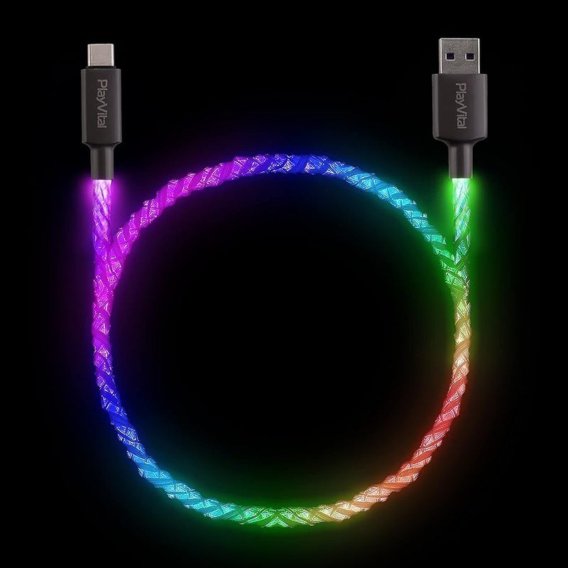 4.92FT Illuminated Charging Cable for Nintendo Switch OLED, USB Type C Charging Cord for ps5 Controller, LED Light Up Data Cord for Xbox Series X & S/Elite Series 2 / Switch Lite/Pro - Image 3