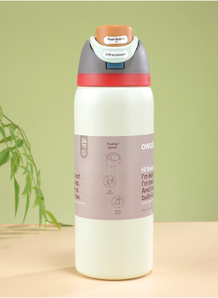 Owala - Owala FreeSip Insulated Stainless Steel Water Bottle with Straw for Sports and Travel, BPA-Free, 32-Ounce - Image 1