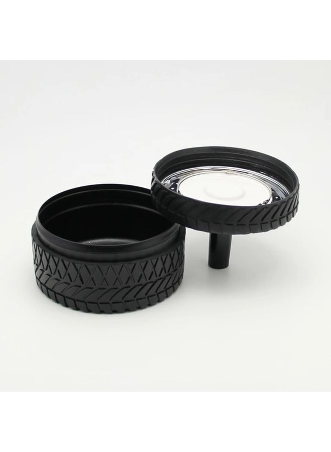 Black Windproof Rotating Ashtray with Lid Tire Design Home Decoration Smoking Accessories - Image 4