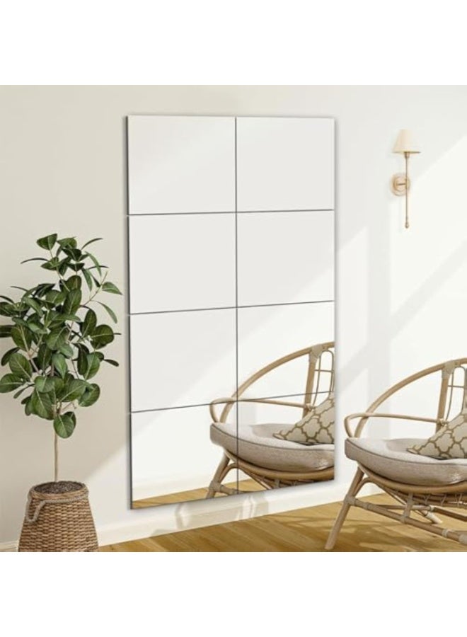 Arabest 16 قطعة مرآة صالة رياضية منزلية، مرايا كبيرة لصالة الألعاب الرياضية المنزلية، مرآة زجاجية بدون إطار 30*35 سم للتثبيت على الحائط، مرآة حائطية للمرآب، غرفة النوم، الحمام - Image 4