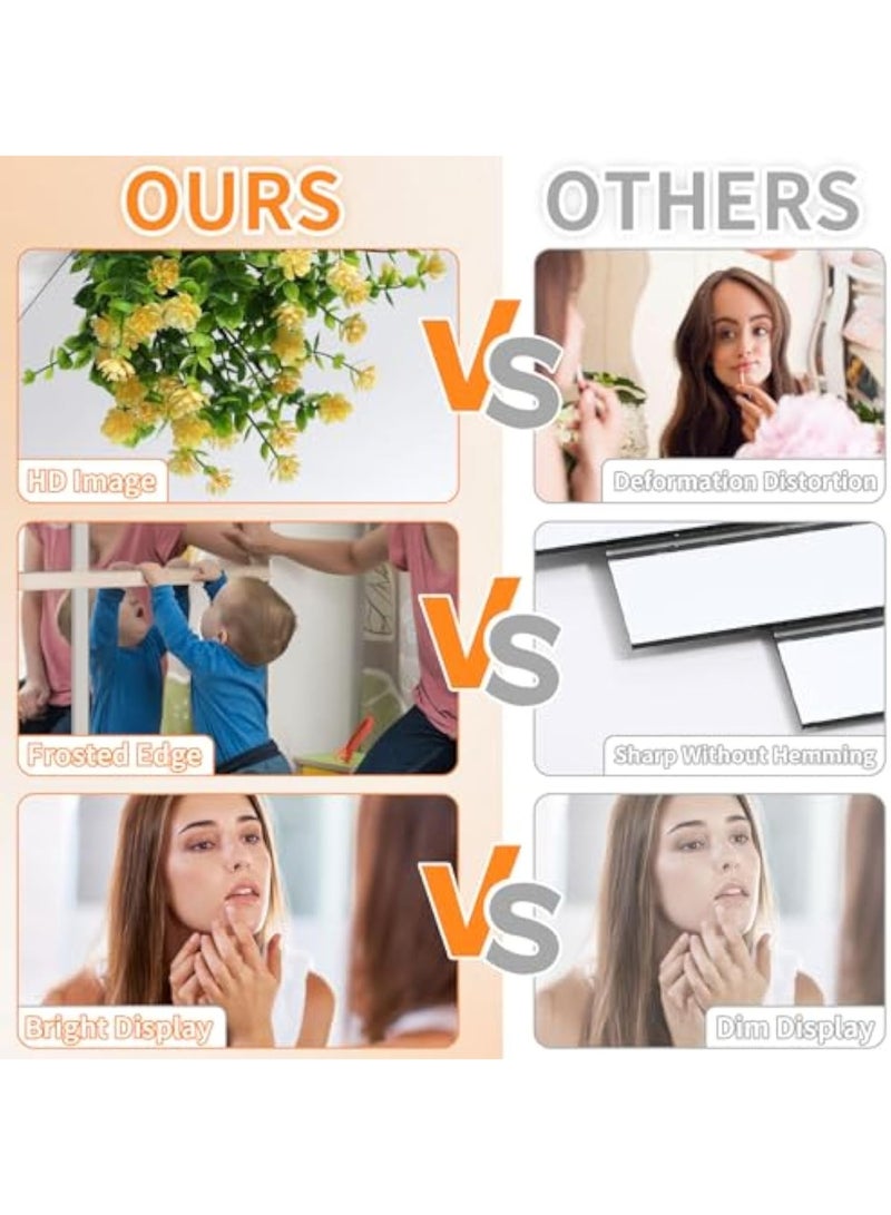 Arabest 16 قطعة مرآة صالة رياضية منزلية، مرايا كبيرة لصالة الألعاب الرياضية المنزلية، مرآة زجاجية بدون إطار 30*35 سم للتثبيت على الحائط، مرآة حائطية للمرآب، غرفة النوم، الحمام - Image 2