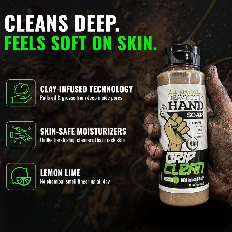 Grip Clean Dirt Infused Heavy Duty Hand Cleaner - All Natural (10oz) - Image 3