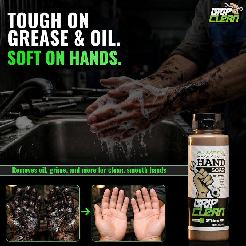 Grip Clean Dirt Infused Heavy Duty Hand Cleaner - All Natural (10oz) - Image 2