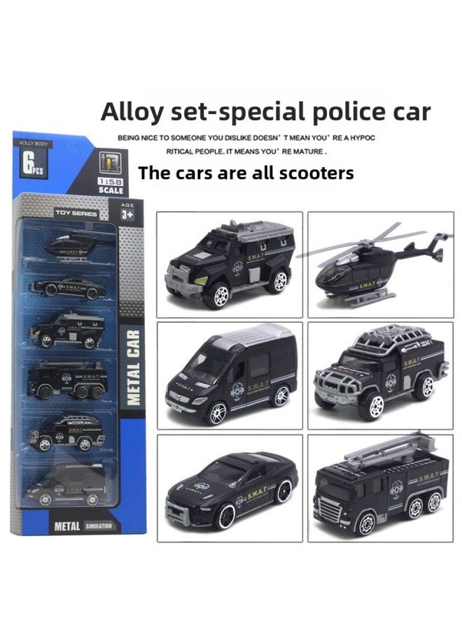 164 Scale Alloy Engineering Vehicle Model Suit Excavator Loader Bulldozer Toy Version-Color:O Special Police Car Series  - Image 1