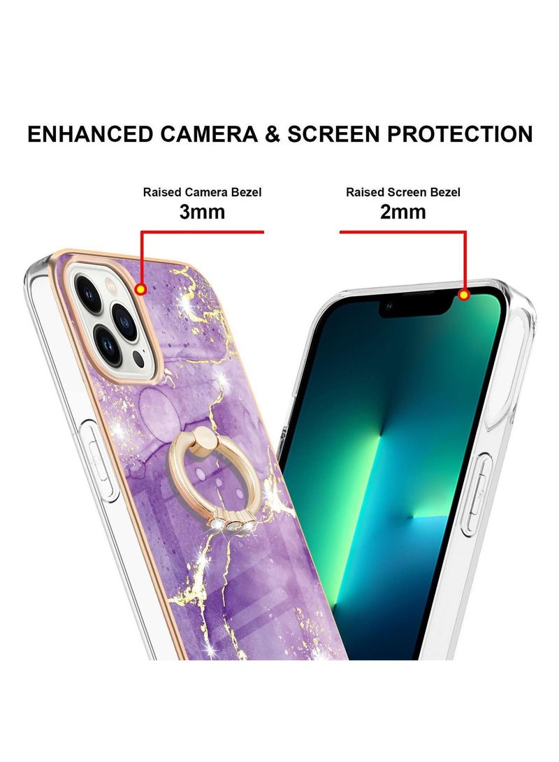 TEAM LUXURY iPhone 13 Pro Max Case Cover with 360° Ring Holder Protection Slim Fit Shockproof Kickstand Non-Slip Protective Women Men Girls Boys Mobile Protector for iPhone 13 Pro Max 6.7" - Image 4