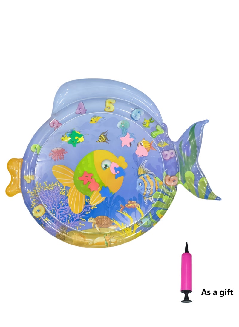 Baby Inflatable Water Mat, Water Play Mat, Baby Toys, Aquarium Mat, Promote Baby Motor And Sensory Development, Grow Through Play Sensory Stimulation Gifts For Infants Boys Girls, 41.3in  - Image 1
