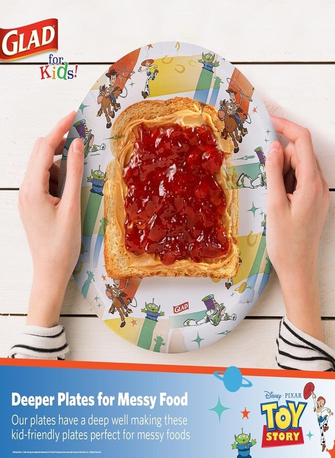 Glad for Kids Disney Pixar Toy Story Disposable Paper Plates, Light Beams - Heavy Duty, Soak Proof, Microwavable, Kid-Friendly Snack Plates for Everyday Use, 8.5 Inch, 40 Count - 2 Pack - Image 3