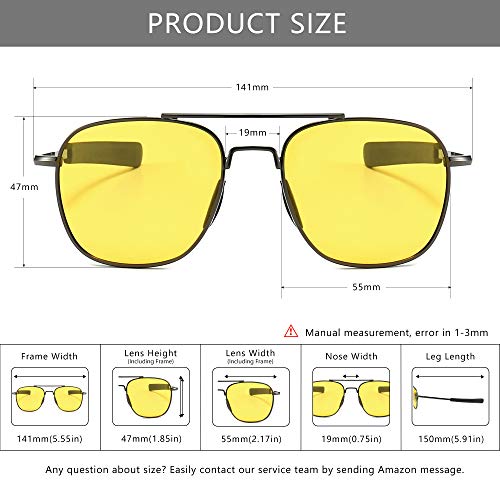 SUNGAIT 2 pairs Men's Military Style Polarized Pilot Aviator Sunglasses Bayonet Temples SGT285JKML-QKYS-5 - Image 4