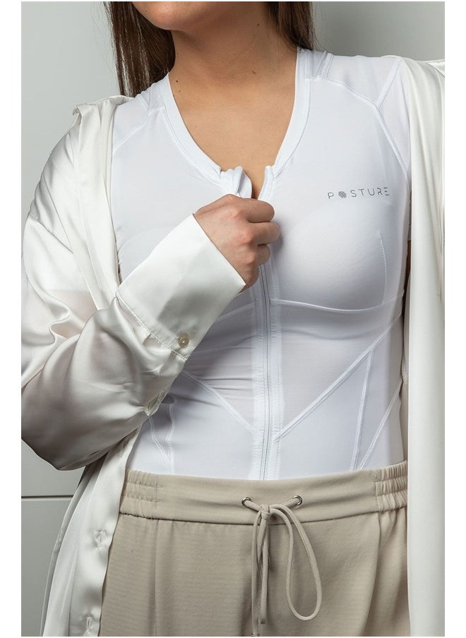 RelaxSan Posture 6070-RP (White S) T Shirt, Back Straightener Posture Corrector for Women, Lumbar Support, Breathable  - Image 4