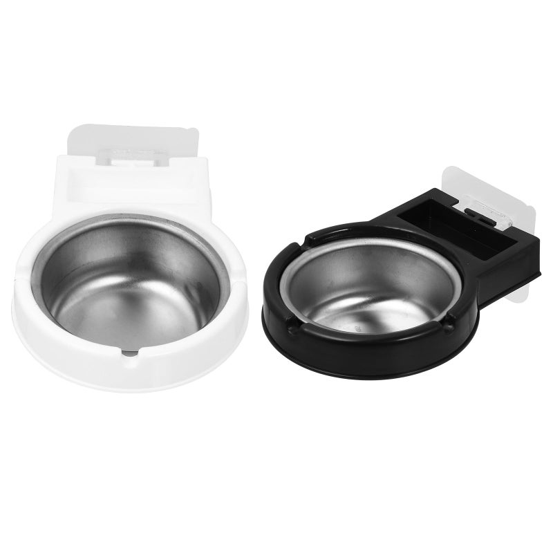 Wall Mounted Waterproof Ashtray Black White 2PCS For Bathroom Office Toilet Home - Image 2