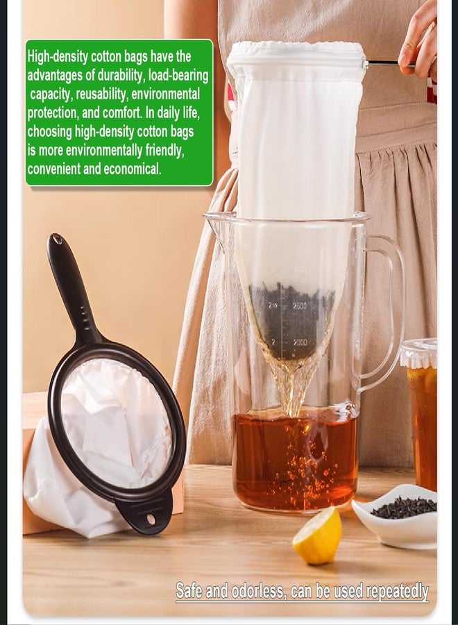 VEZE Ultra Fine Mesh Strainer Bags, Reusable 180 Mesh Steel Handle Frame for Filter NutMilk, Coffee, Milk, Butter, Juices and Fresh Cheese 【Ultra Dense-Diameter 7.48 Height 12.59】 - Image 4