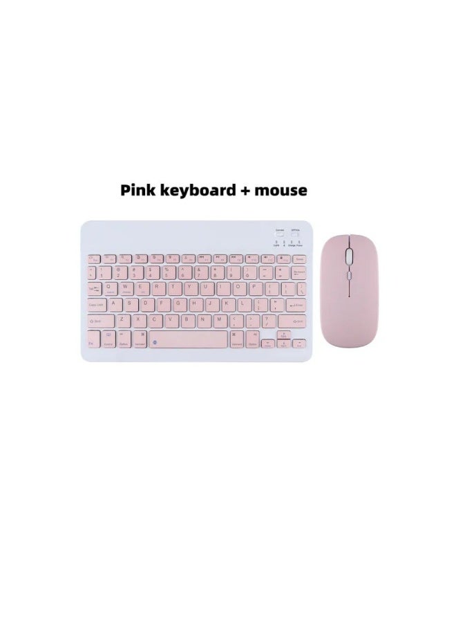 ACLIX Wireless Keyboard and Mouse Combo Bluetooth Keyboard Mouse Set with Rechargeable Battery Pink - Image 2