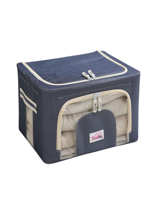 BlushBees Living Box - 600D Oxford Fabric Storage Boxes for Clothes, Saree Cover - 24 Litre, Pack of 1, Cowboy Blue (NEW-AR-1686) - Image 1
