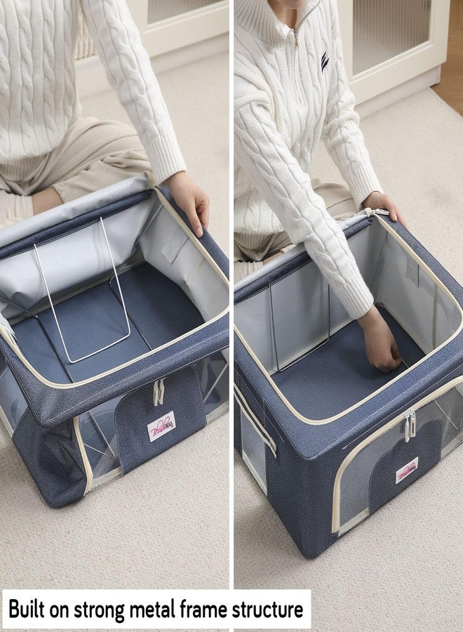 BlushBees Living Box - 600D Oxford Fabric Storage Boxes for Clothes, Saree Cover - 24 Litre, Pack of 1, Cowboy Blue (NEW-AR-1686) - Image 2