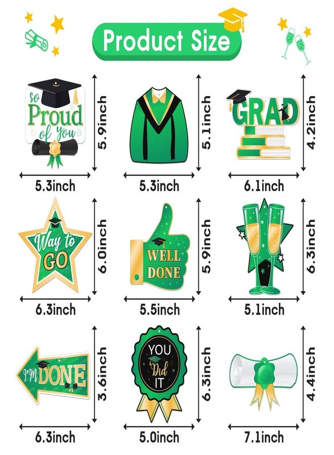 Helewilk 21 Pcs Graduation Hanging Swirls Congrats Grad Party Supplies Congratulations Hanging College High School Graduate Party Decorations Green & Gold - Image 5