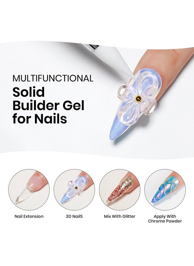 MIZHSE 30G/1Oz Solid Builder Gel For Nails And 15G 3D Nail Painting Gel, Clear Hard Gel For Nails Sculpting Gel For Nails Art Soak Off U V Led Nail Builder Gel For Nail Salon Home Diy Manicure  - Image 3