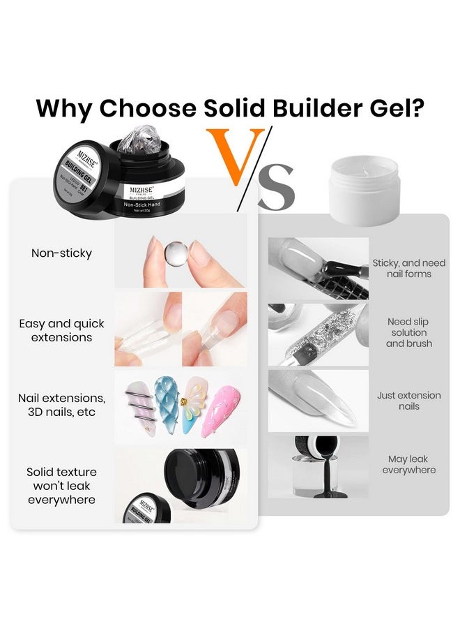 MIZHSE 30G/1Oz Solid Builder Gel For Nails And 15G 3D Nail Painting Gel, Clear Hard Gel For Nails Sculpting Gel For Nails Art Soak Off U V Led Nail Builder Gel For Nail Salon Home Diy Manicure  - Image 4