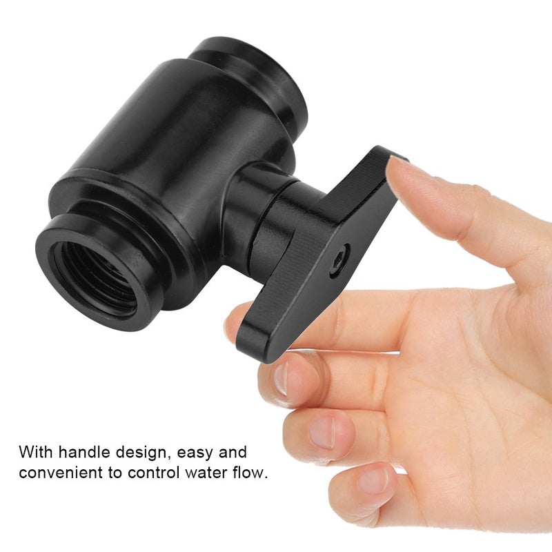 klarako Mini Water Cooling Valve G1/4" Thread Internal Dentition PC Water Radiator Water Ball Valve for Computer Water Cooling System (Black Handle) - Image 3