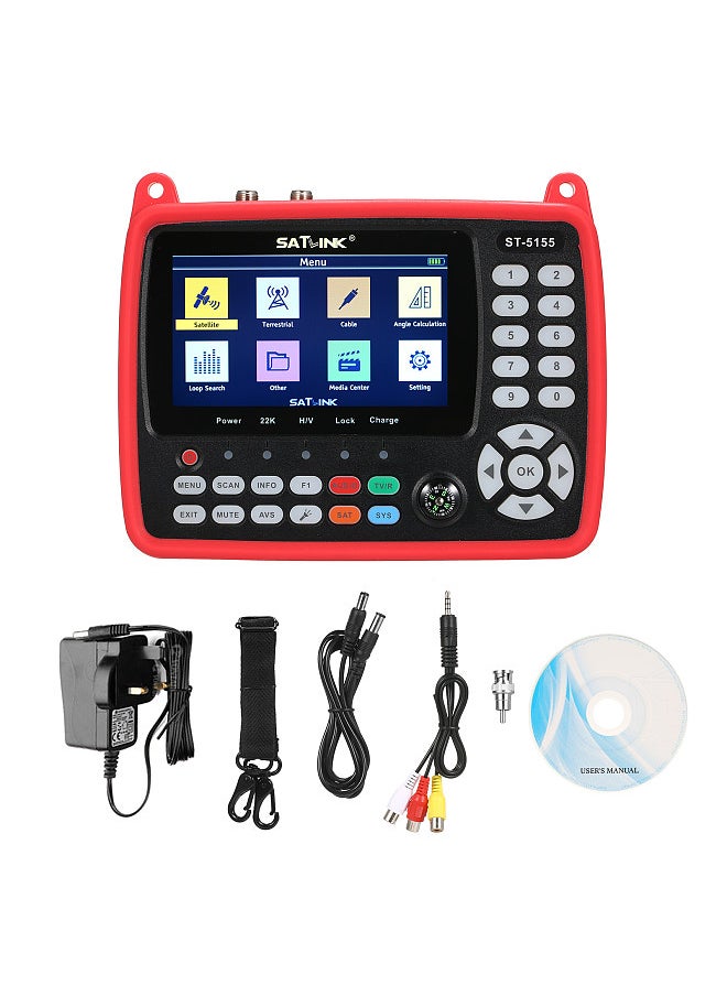 Generic - Digital Satellite Finder Meter DVB-S/S2/T/T2/C Combo Meter Portable Satellite TV Signal Finder 2600mAh Rechargeable Digital Handheld Signal Meter - Image 1