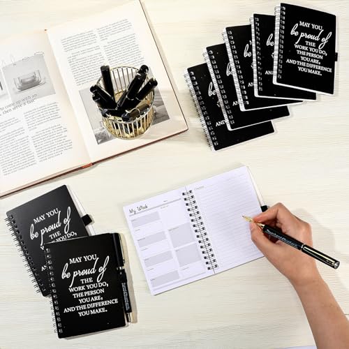 Tellingyou 20 Pcs/ 10 Set Employee Appreciation Gifts 2026-2027 Weekly Planners Journals A6 to Do List Bulk Notepads and Pens Thank You Gifts for Coworkers Teacher Staff (Black) - Image 4