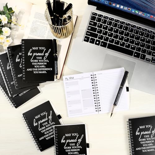 Tellingyou 20 Pcs/ 10 Set Employee Appreciation Gifts 2026-2027 Weekly Planners Journals A6 to Do List Bulk Notepads and Pens Thank You Gifts for Coworkers Teacher Staff (Black) - Image 5