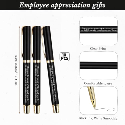 Tellingyou 20 Pcs/ 10 Set Employee Appreciation Gifts 2026-2027 Weekly Planners Journals A6 to Do List Bulk Notepads and Pens Thank You Gifts for Coworkers Teacher Staff (Black) - Image 3