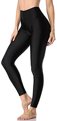 ATTRACO Swimming Leggings for Women Long Swim Pants Surf Leggings Black S - Image 1
