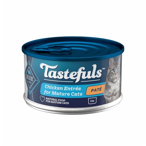 Blue Buffalo Tastefuls Wet Cat Food Paté for Mature Cats, Made with Natural Ingredients | Chicken Entrée, 3-oz. Can (24 count) - Image 1