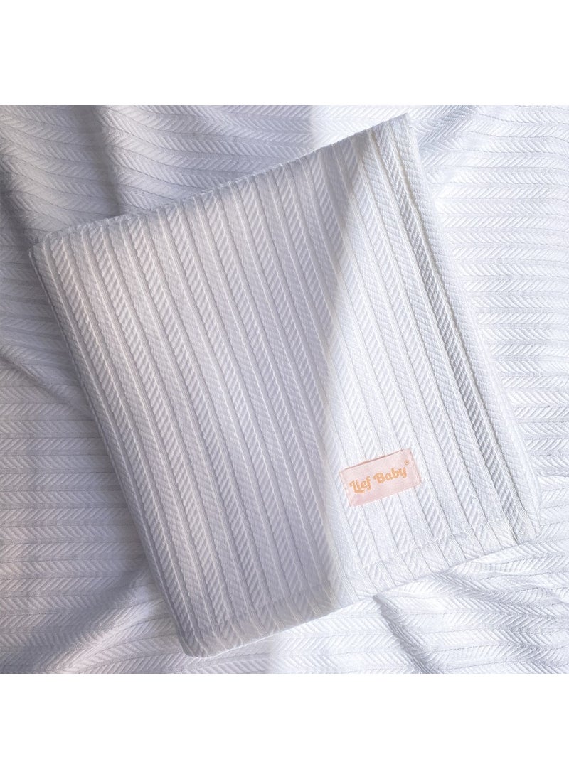 Lief Home Knitted Pattern 100% Cotton Baby Pique Blanket 100X110  - Image 1
